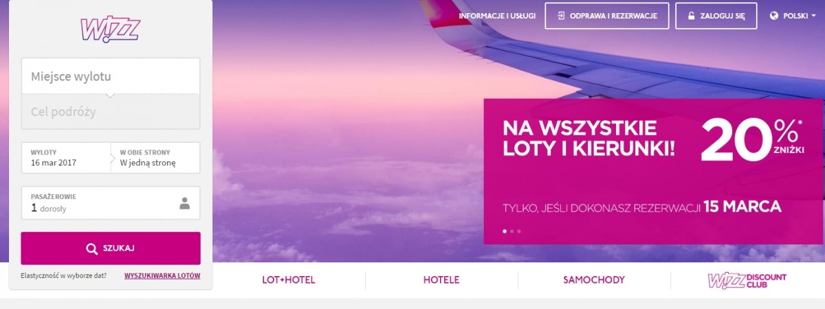  Wizz Air ogłasza obniżki na wszystkie loty. Tylko dzisiaj bilety o 20 proc. taniej